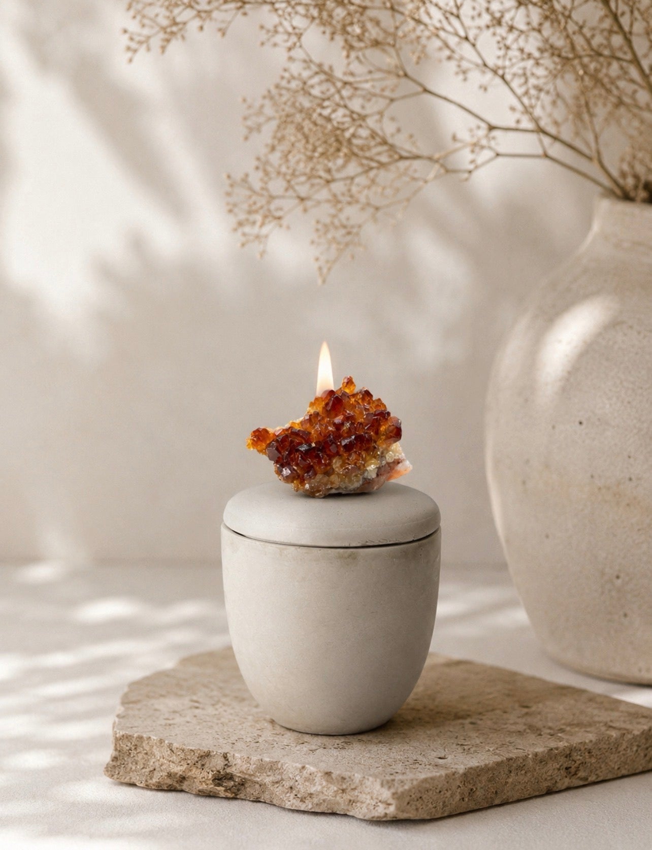 Citrine Crystal  candle