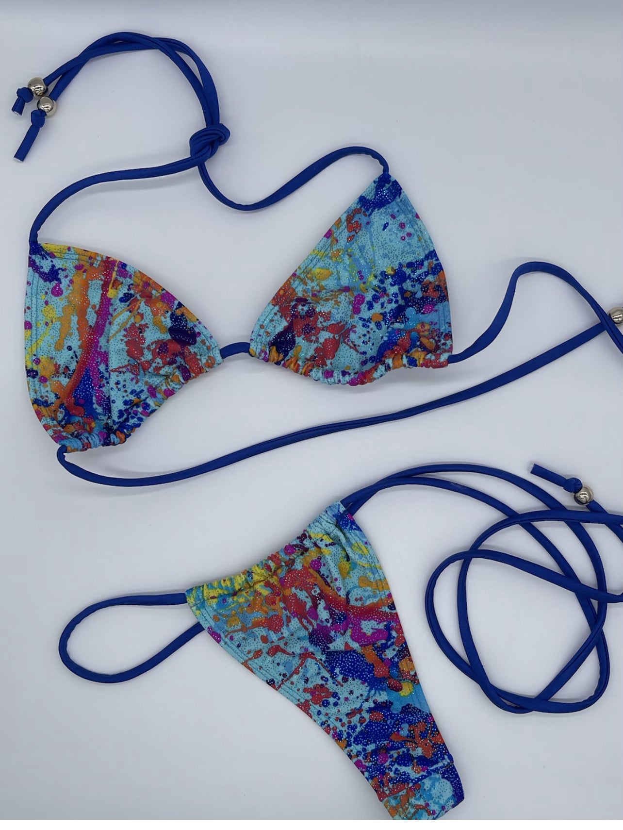 Paint thong bikini set